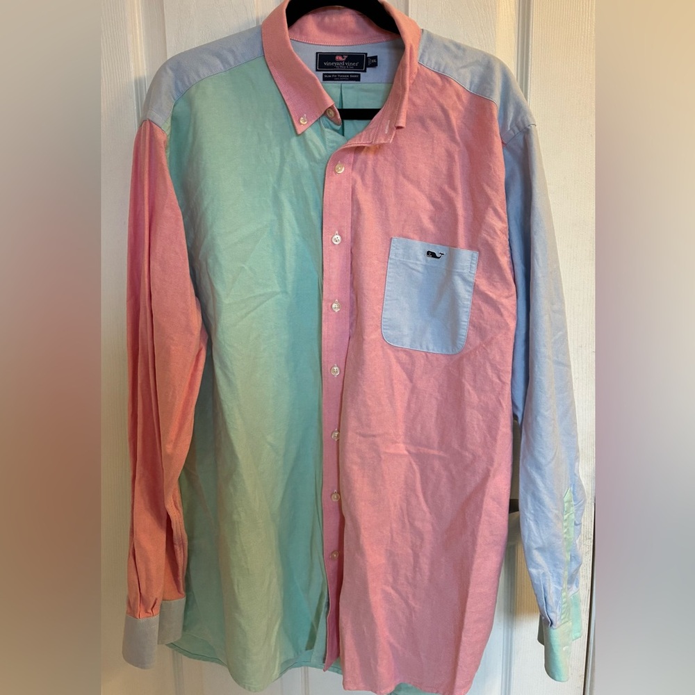 Vineyard Vines Men's Pastel Colorblock Button-Down Shirt